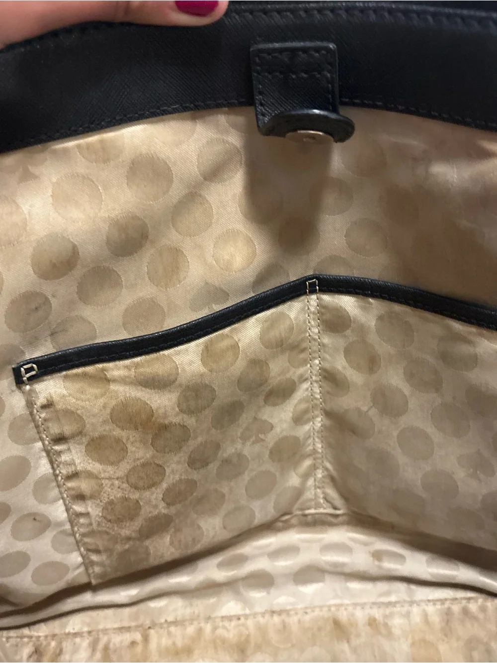 kate spade Black Saffiano Leather Tote with Top Zip